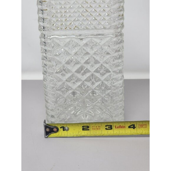 Vintage Diamond-Cut Glass Decanter With Cork Lid - Picture 10 of 12